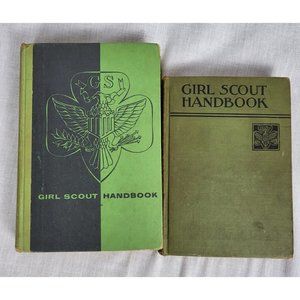 ANTIQUE / VINTAGE GIRL SCOUT HANDBOOKS Set Of 2 - 1933 & 1953 (1955)
